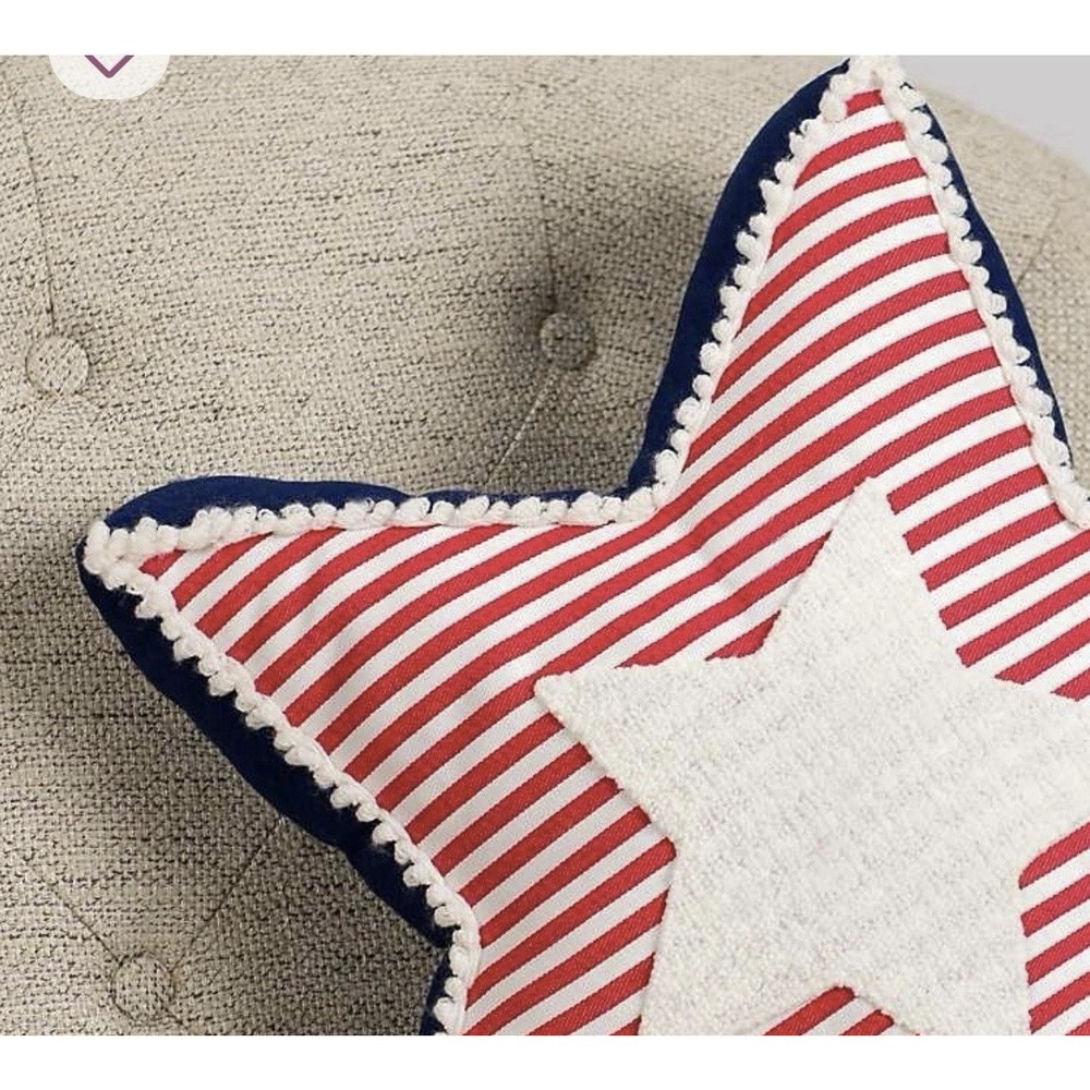 Patriotic Striped Star Pillow - Picture 3 of 3